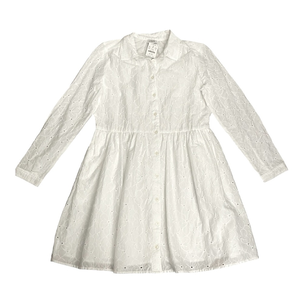 J. Crew Eyelet Mini Shirtdress in White Size 4 New - Picture 4 of 7